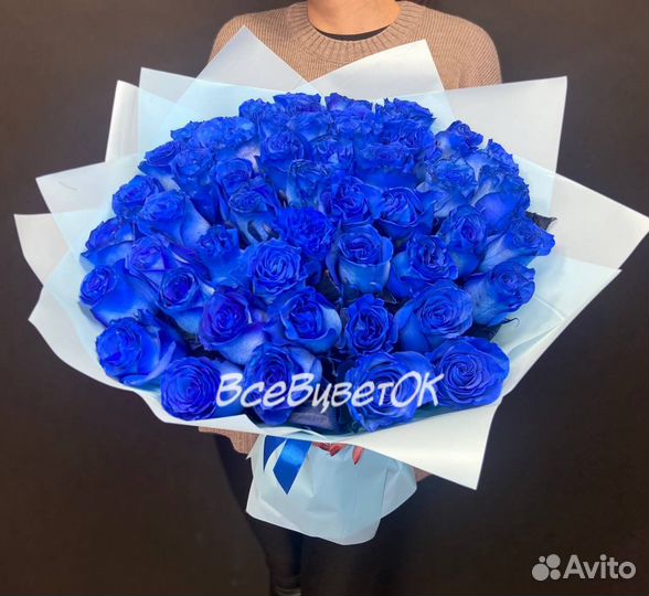 Букет из 51 синей розы Москва