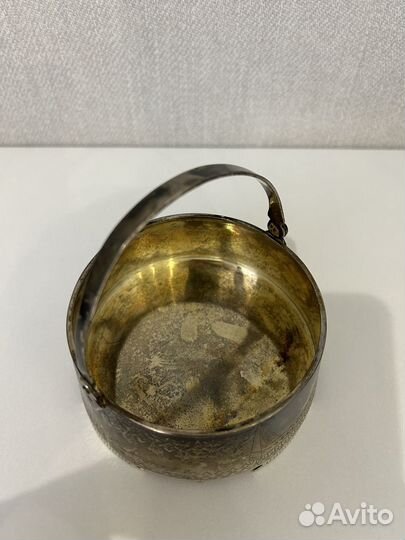 Сахарница серебро 84 пробы