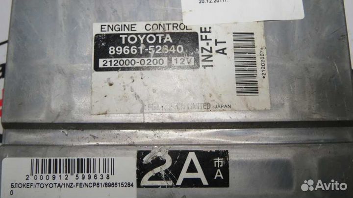 Блок EFI toyota 1NZ-FE IST NCP61 8966152840