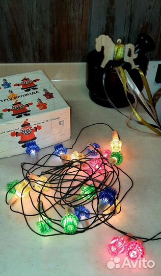 Елочная гирлянда каскад, игрушки