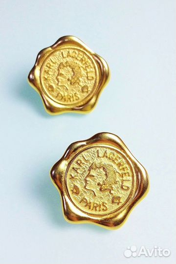 Винтажные клипсы Karl Lagerfeld. 1980-90-е