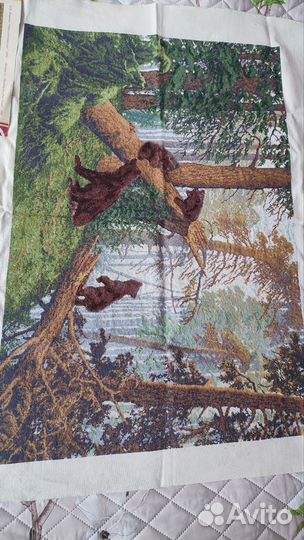 Картина вышитая крестом ручная работа ии Шишкин