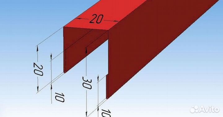 Планка п-образная 20х30мм