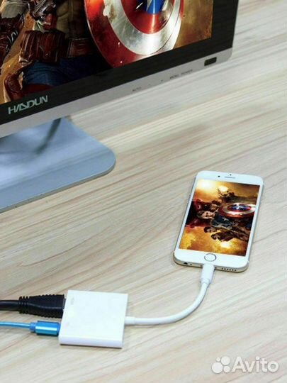 Переходник Lightning папа Audio hdmi мама