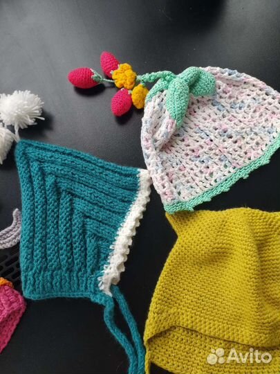 Шапочки для фотосессии новорожденных пакетом