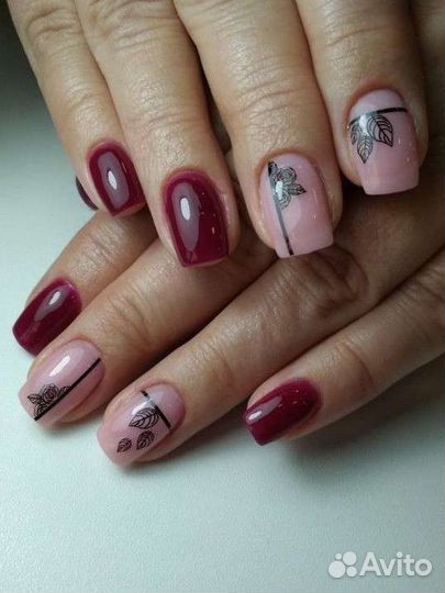 Пудровый маникюр