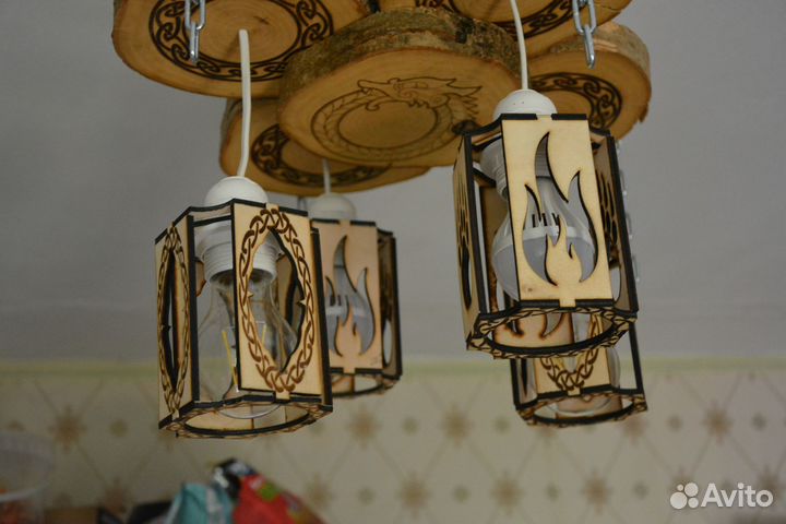 Люстра из дерева ручной работы