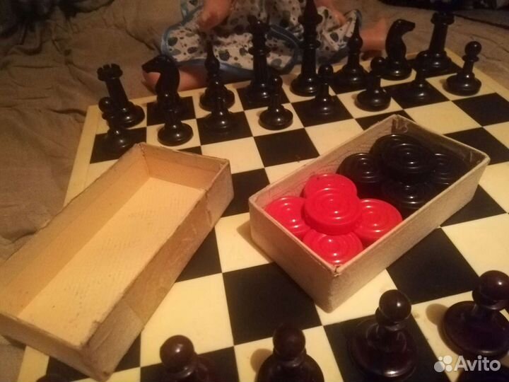 Лото довоенное Шахматы СССР карбалитовые, шахматы
