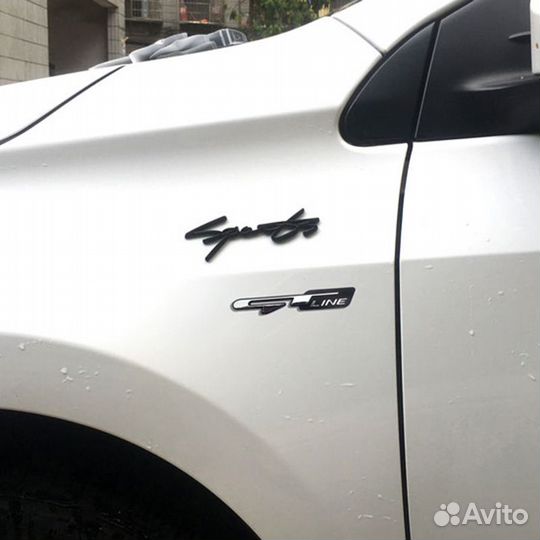 Металлическая наклейка на авто GT line шильдик