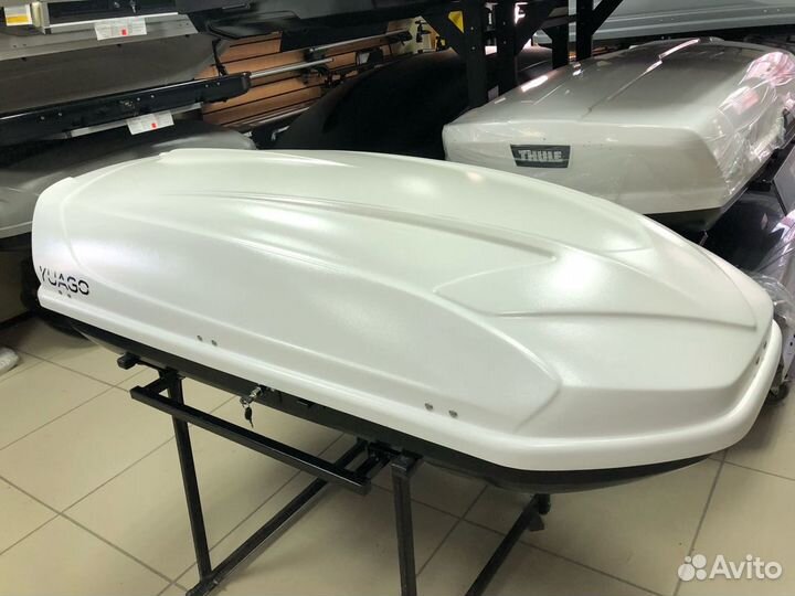 Автобокс багажник на крышу Chevrolet Niva белый 46