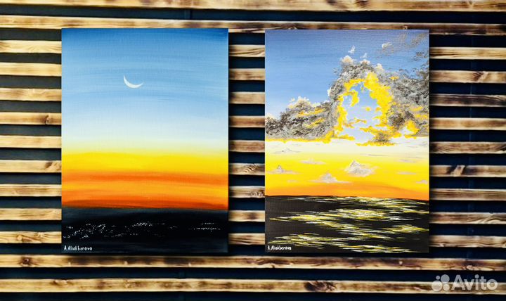 Модульные картины - диптих “Sunset“