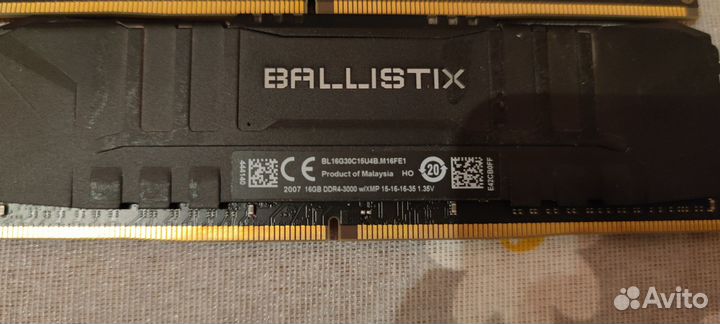 Память Crucial Ballistix DDR4 3200mhz 32GB