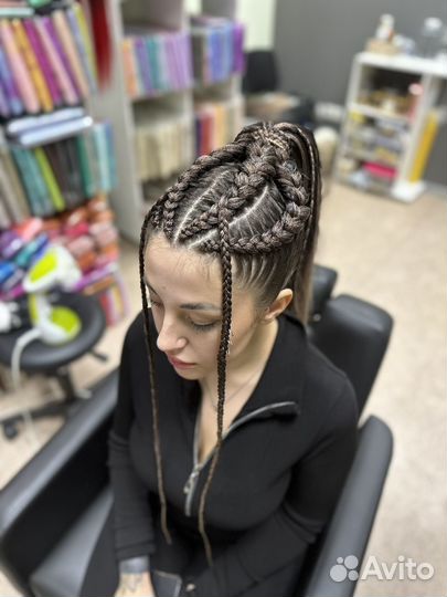 Косы, прически с канекалоном и из своих волос