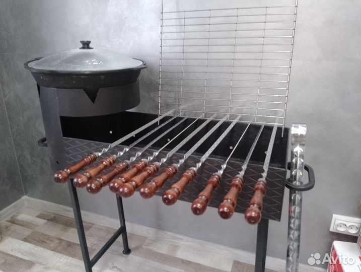 Казан узбекский 12 литров+мангал+шампура +решетка