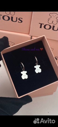 Серьги Tous английская застежка новая коллекция