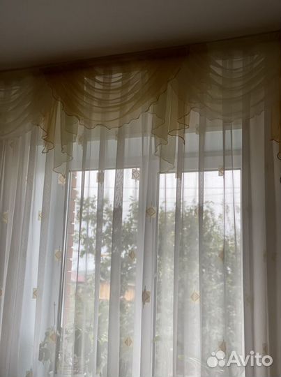Ламбрекен и тюль на окна капрон в хорошем состояни
