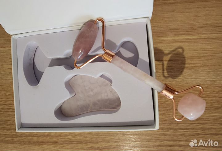 Скребок гуаша + роллер набор подарочный