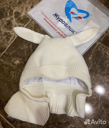 Шапка шлем зимний журавлик