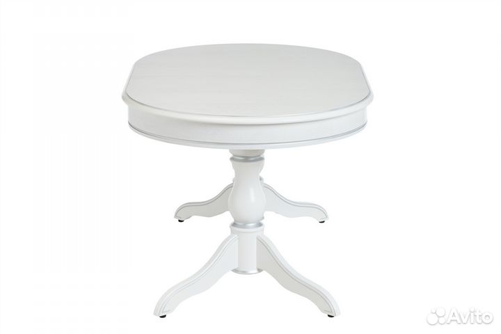 Стол овальный лира 140+35*90 т.1 пат.серебро