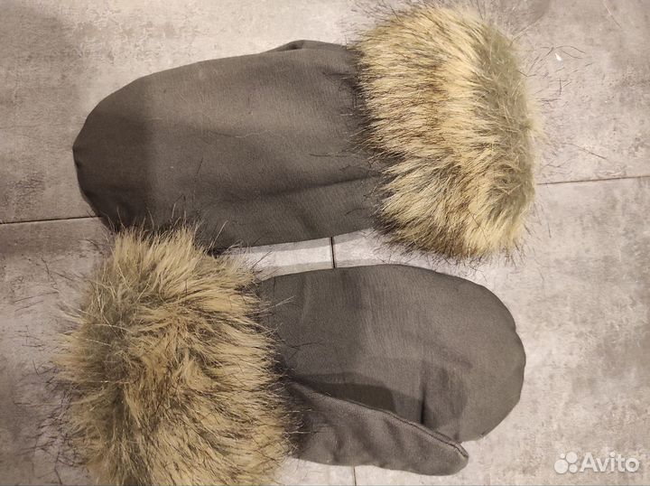 Варежки с меховым манжетом Pieces