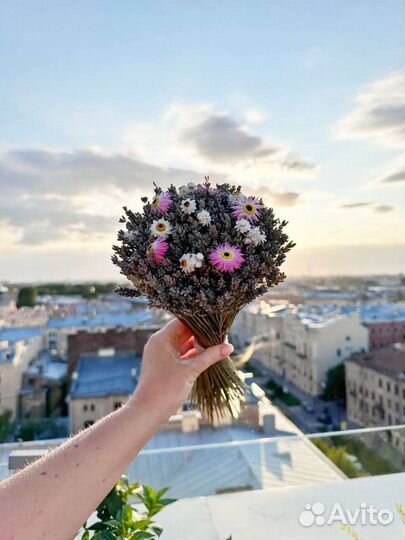 Букеты из сухоцветов и лаванды