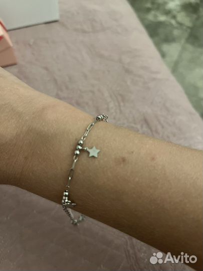 Серебряный браслет и сережки