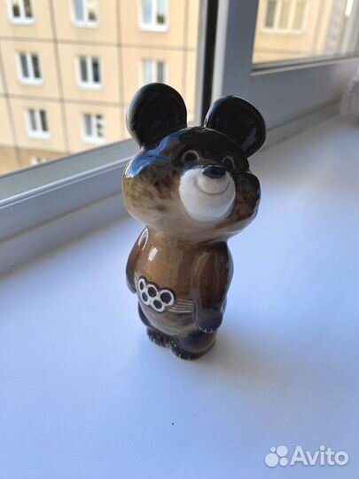 Олимпийский мишка 1980 11 см СССР лфз фарфор