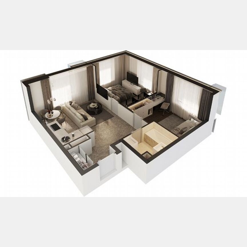 2-к. апартаменты, 52,6 м², 24/30 эт.