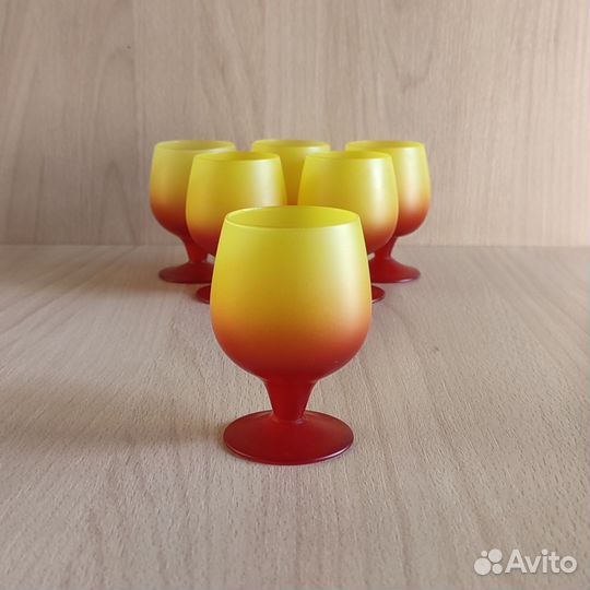 Набор рюмок из цветного матового стекла 6 шт