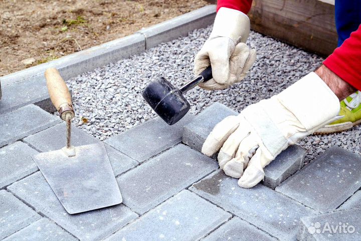 Укладка тротуарной плитки, брусчатки под ключ