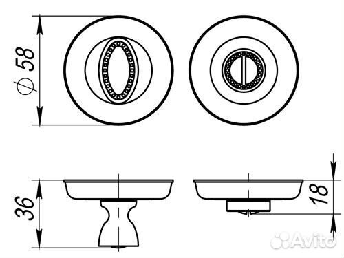 Завертка WC Fuaro BK6.R.SM58 (BK6 SM) gold-24 золо