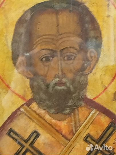 Старинная икона Николай Чудотворец