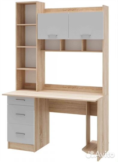 Стол новый пкс-5 Дуб Сонома/Белый глянец