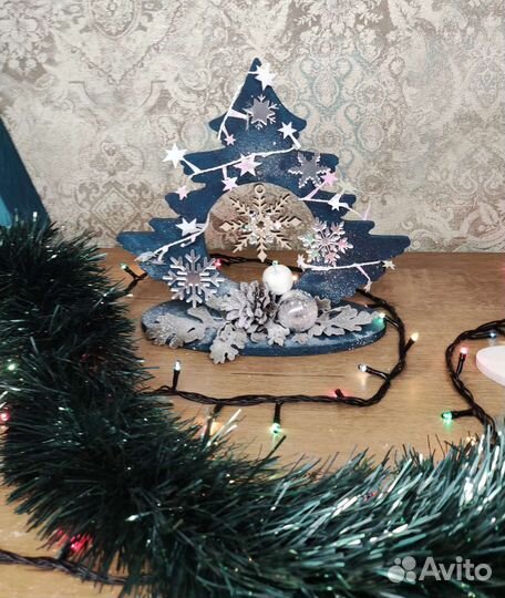 Елка новогодняя деревянная