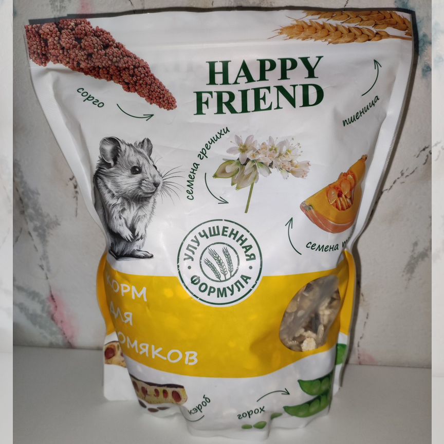 Happy Friend 0.5кг корм для хомяков свежий