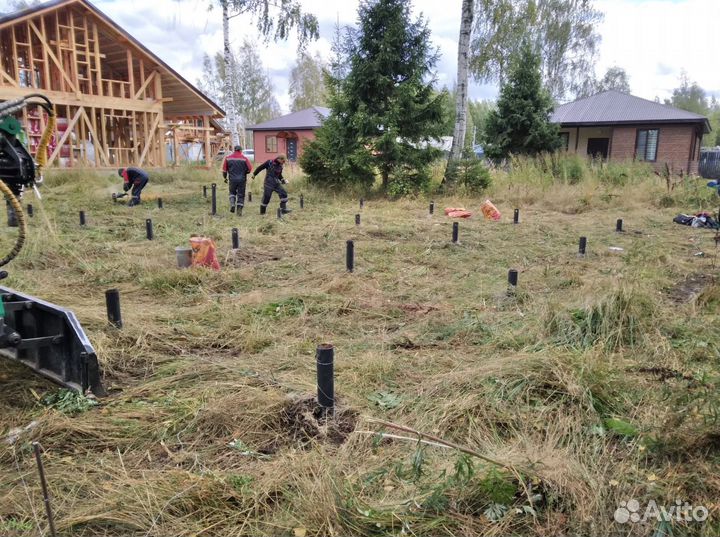 Винтовые сваи под ключ, установка винтовых свай