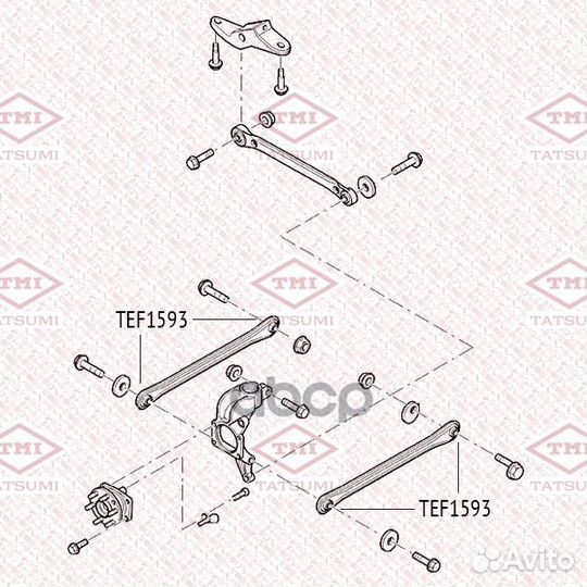 TEF1593 сайлентблок задн. поперечного рычага F