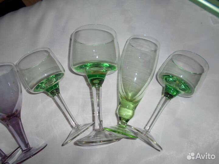Фужеры стаканы из цветного стекла