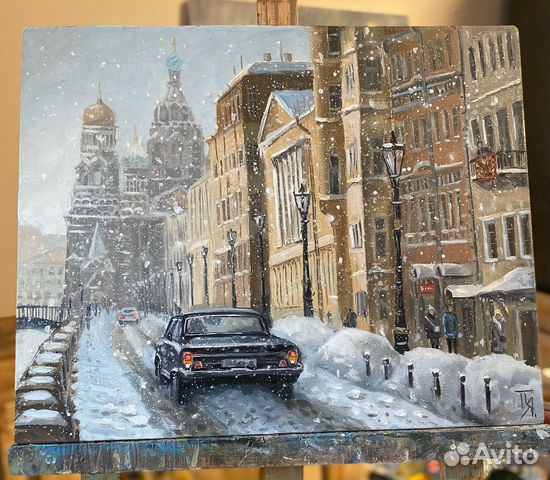 Картина маслом с Петербургом