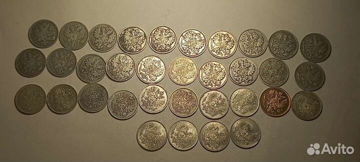 Царская Финляндия 1,5,10,25,50 пенни 1864-1917 гг