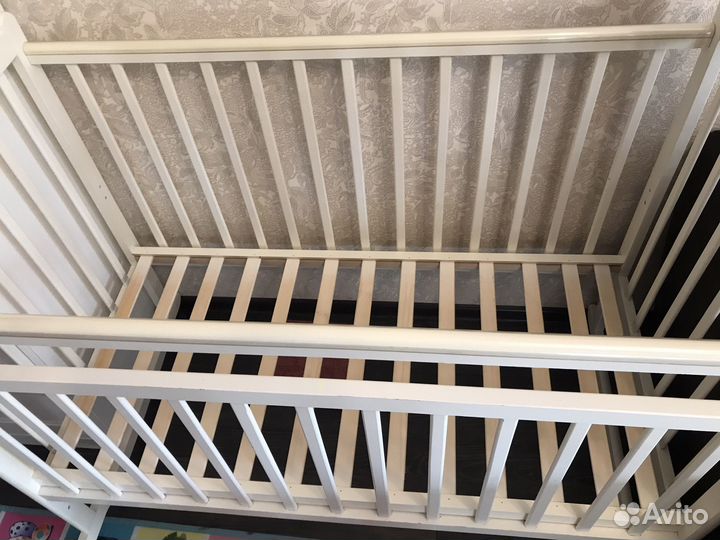 Детская кровать белая 120/80 с матрасом