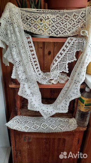 Салфетки кружевные старинные, подзоры, на кровать