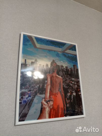 Картина с рамой алмазная