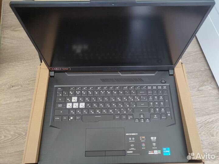 Игровой ноутбук Asus Tuf F17 на гарантии