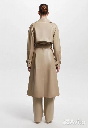 Тренч женский кожаный S