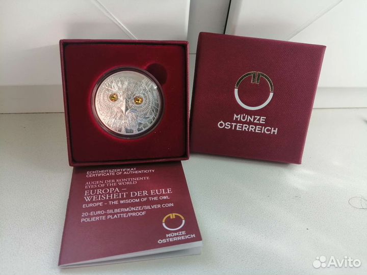 Сова с кристаллами сваровски 20 евро