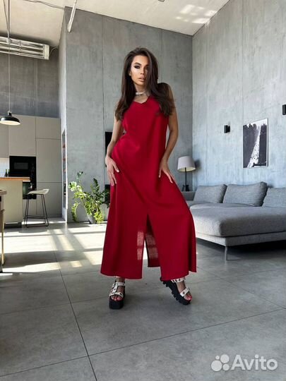 Платье женское льняное