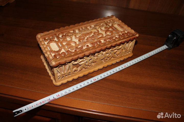 Шкатулка деревянная резная массив бука hand made