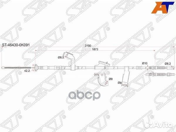 Трос стояночного тормоза toyota hilux KUN2# 05