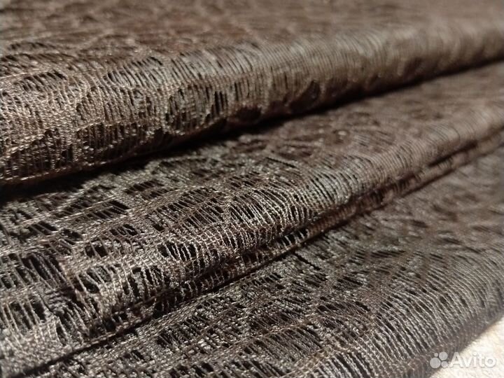 Тюль отрез коричневая / 7 м х 40 см